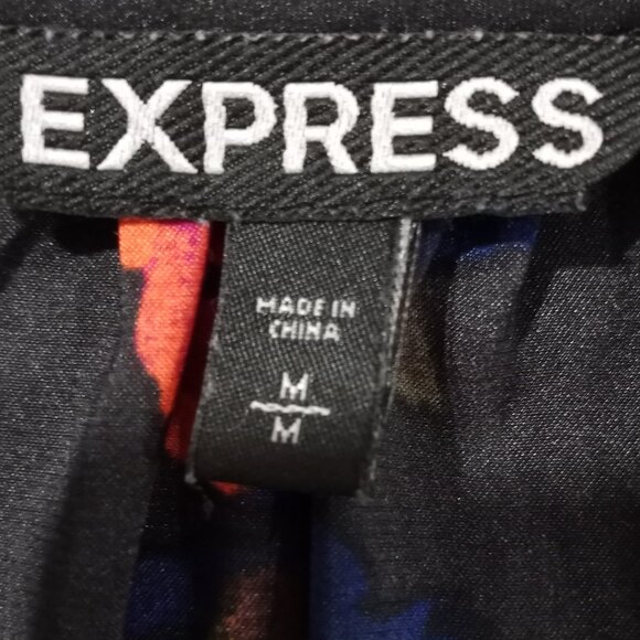 EXPRESS BLACK|RED SLEEVELESS TOP WITH TIE BOW WOMEN SIZE M - Picture 5 of 11